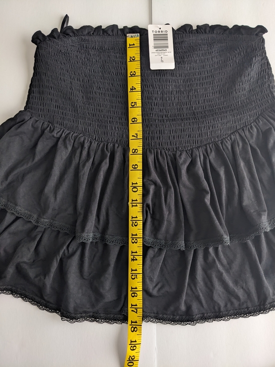 torrid Deep Black Smocked Tiered Tube Top - Picture 4 of 9
